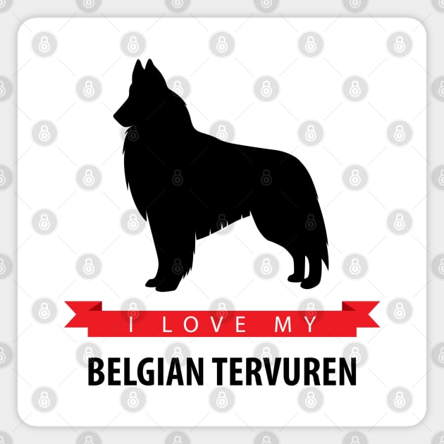 I Love My Belgian Tervuren Sticker by millersye